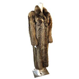 Vintage Tanuki Raccoon Long Fur Coat M/L